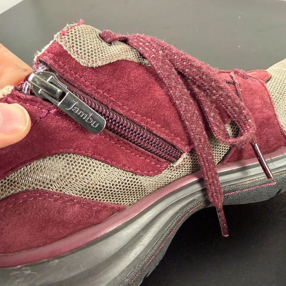 Jambu Originals Dahlia Sneakers Womens 8M Burgundy Suede Mesh Lace-Up Shoes